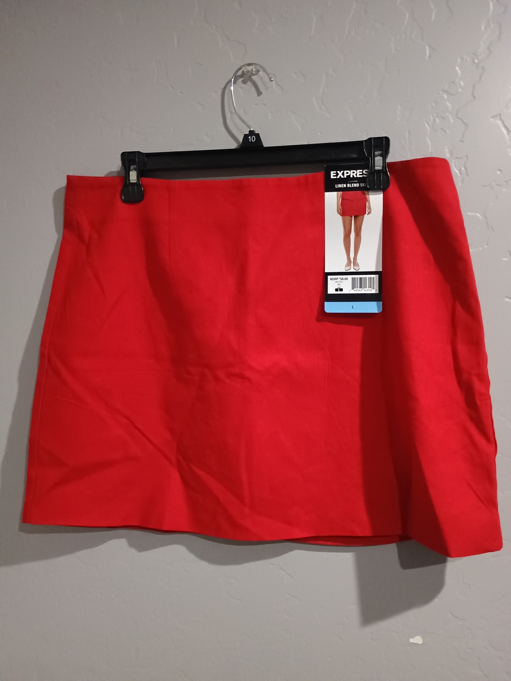 Express Red Linen Blend Mini Skirt